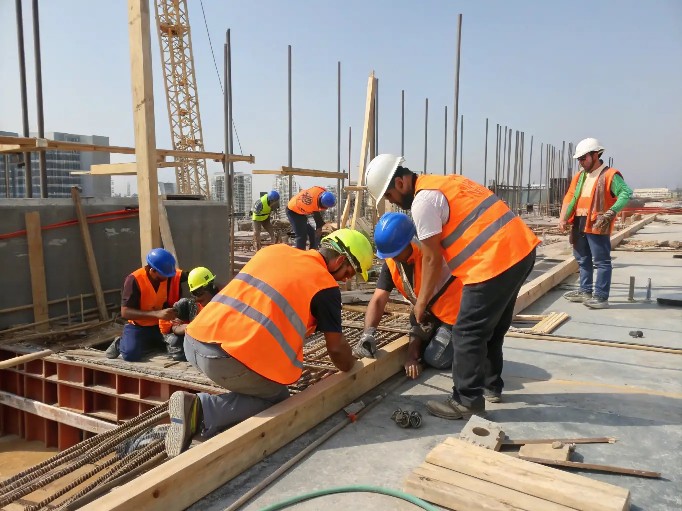 A construction site managed by Estrella Design, showing the project build service in action, with a focus on quality and attention to detail.